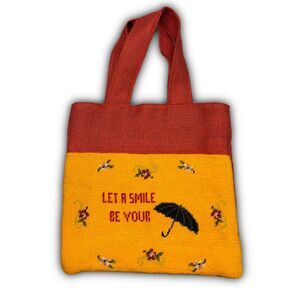 Vintage Novelty Striped Straw Tote